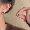 Vintage Trendy Glass Colorful Crystal Material Flower Stud Earrings Women Simple Unique Popular Wedding Banquet Jewelry Gifts