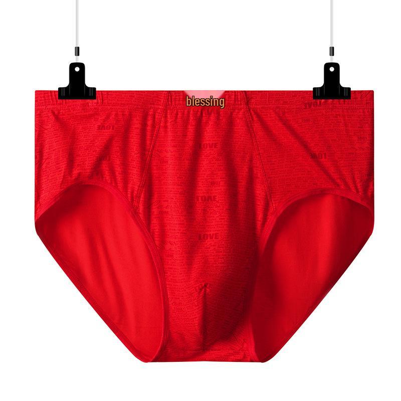 Fat Man Modal Men's Mid-High Waist Plus Size Loose Briefs - Spring & Summer Style