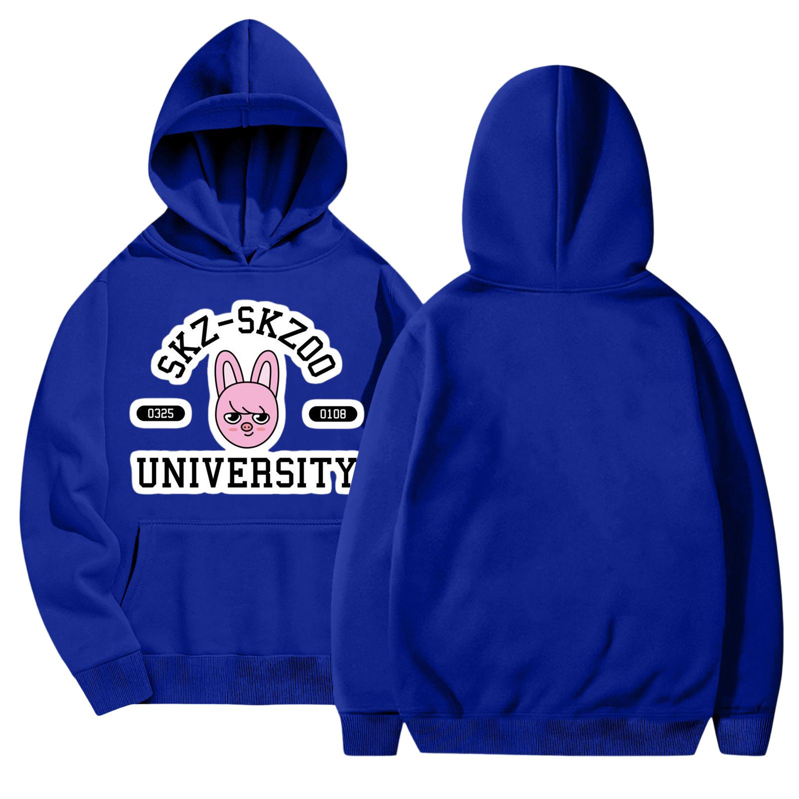 Unisex Fashionable Casual Long Sleeved Loose Printed Hooded Sweatshirt XL