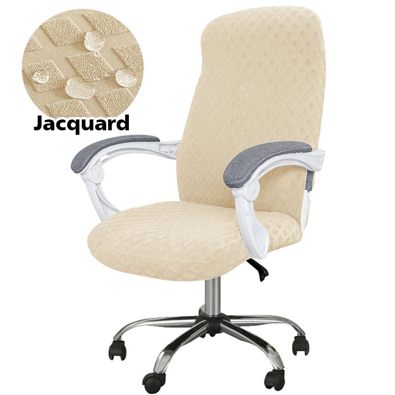 Waterbestendige Stretch bureaustoelhoes Draaibare Computer Gaming Bureau Stoelhoes Anti Vuil S M L Maat M beige