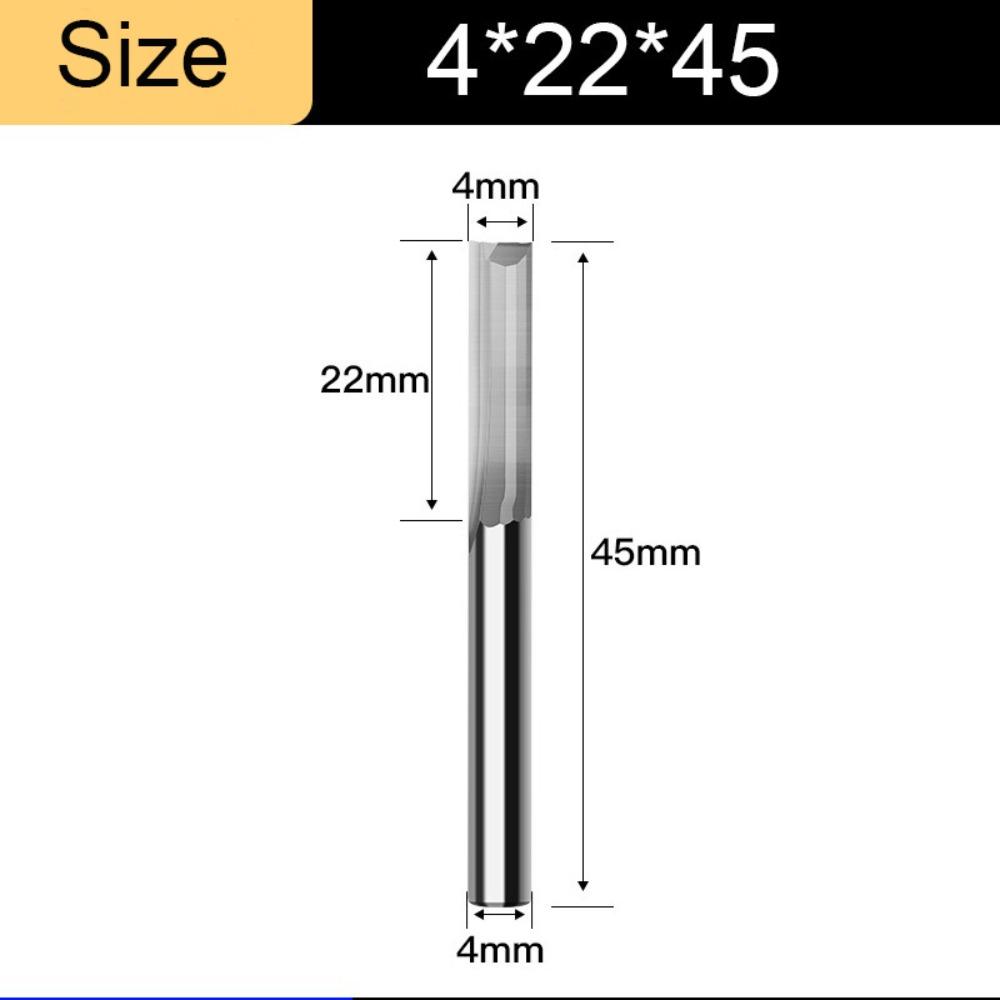 4/6mm Shank 2 Flute End Mill Tungsten Carbide CNC Router Bit Straight Slot Milling Cutter