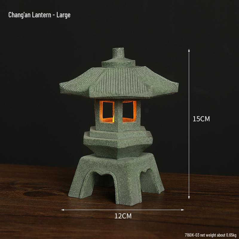 Porcelain Green Sandstone Buddha Ornament for Zen Fish Tank or Bonsai Display