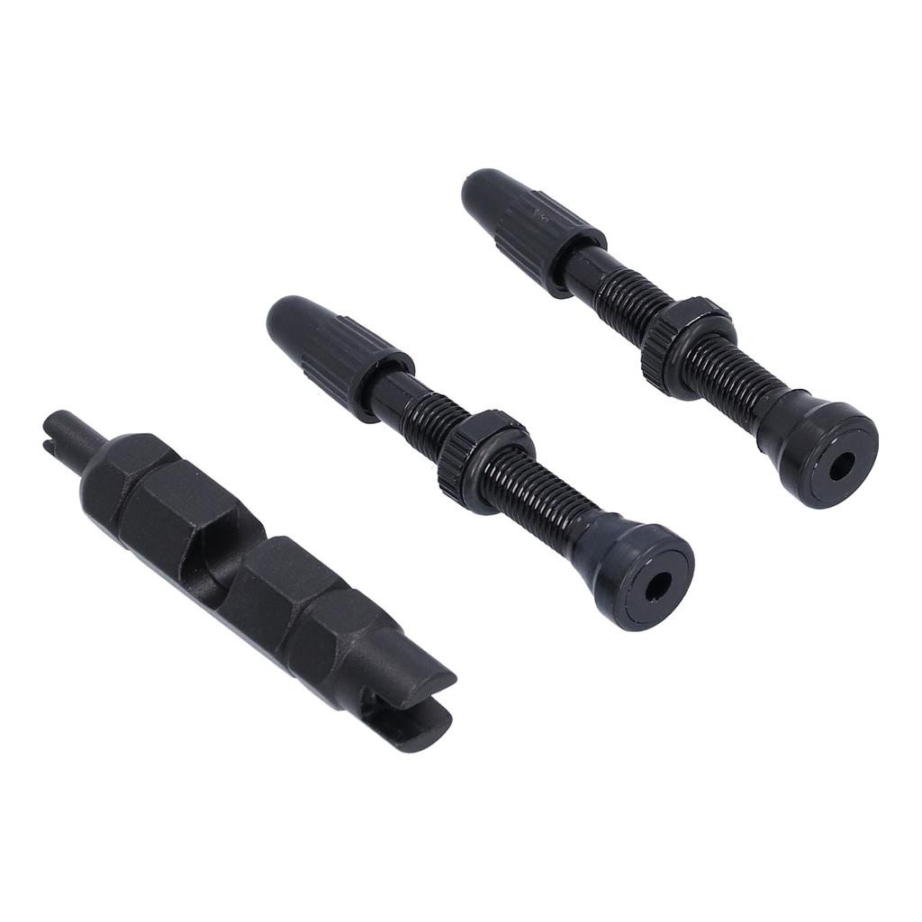 1.6in Tubeless Valve Stem French Type Aluminum Alloy Accessories for Road Bicycles Mountain BikesBlack