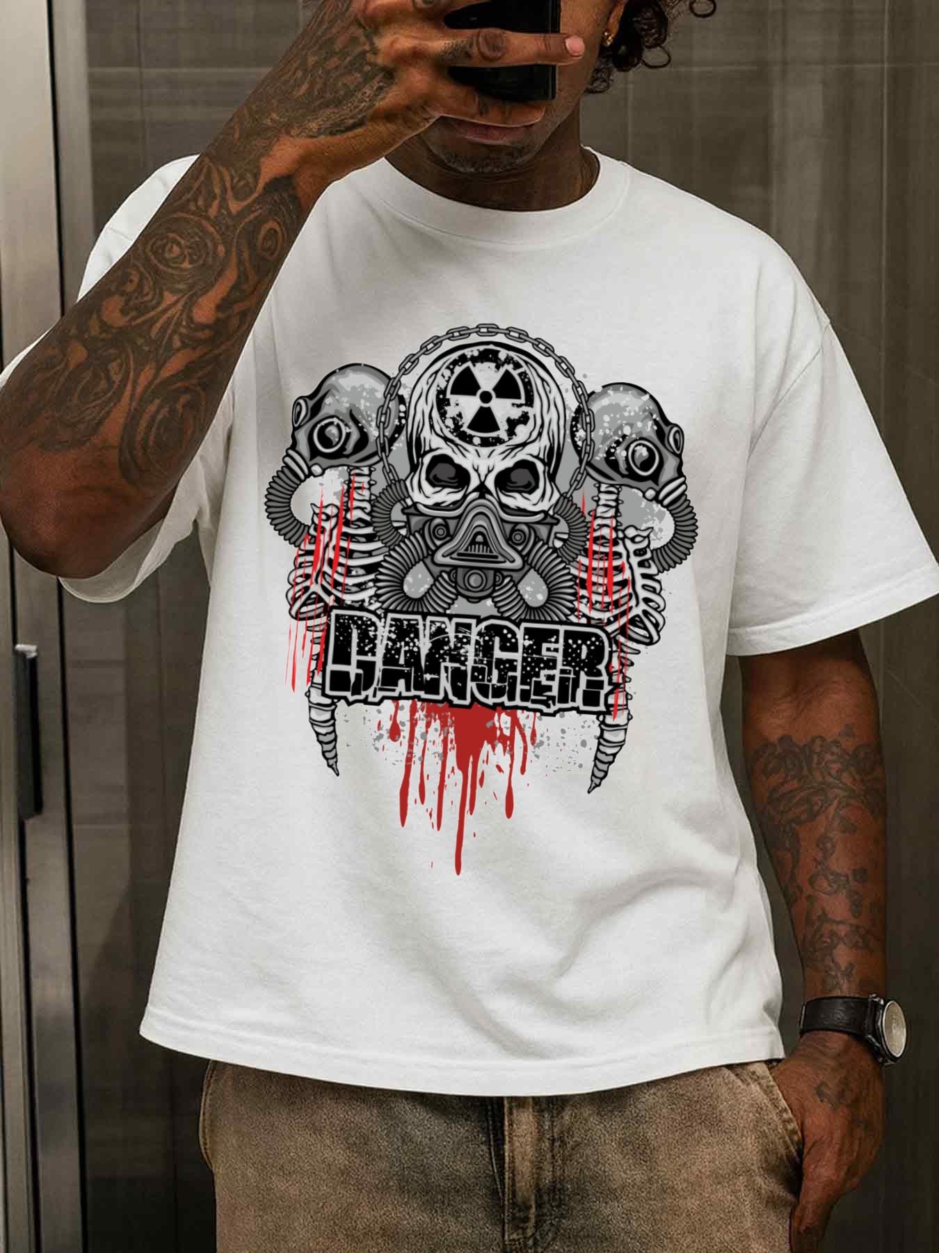 Men s T-Shirt Y2K Radiation Hazard and Day White XL