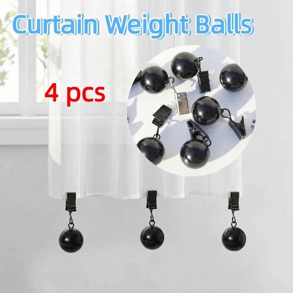 4 Pcs Gravity Ball Curtain Weight Ball with Clip Windproof Curtain Weights Rustproof Durable Table Cloth Weights Outdoor Use