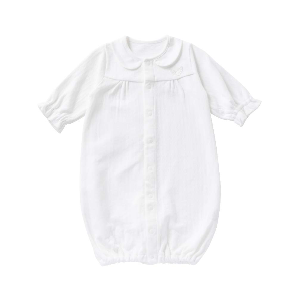 Cream De Coco with Angel Wing Embroidery Crotch Newborn Baby Cotton Made In Japan Double-Face Two-Way All-in-One [Interchangeable Snaps/2-Way] 100%
