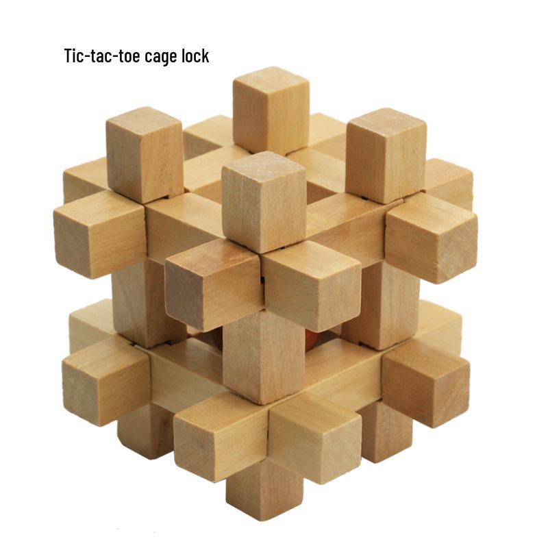 100-Piece Kongming Lock Wooden Puzzle Set for Kids and Adults