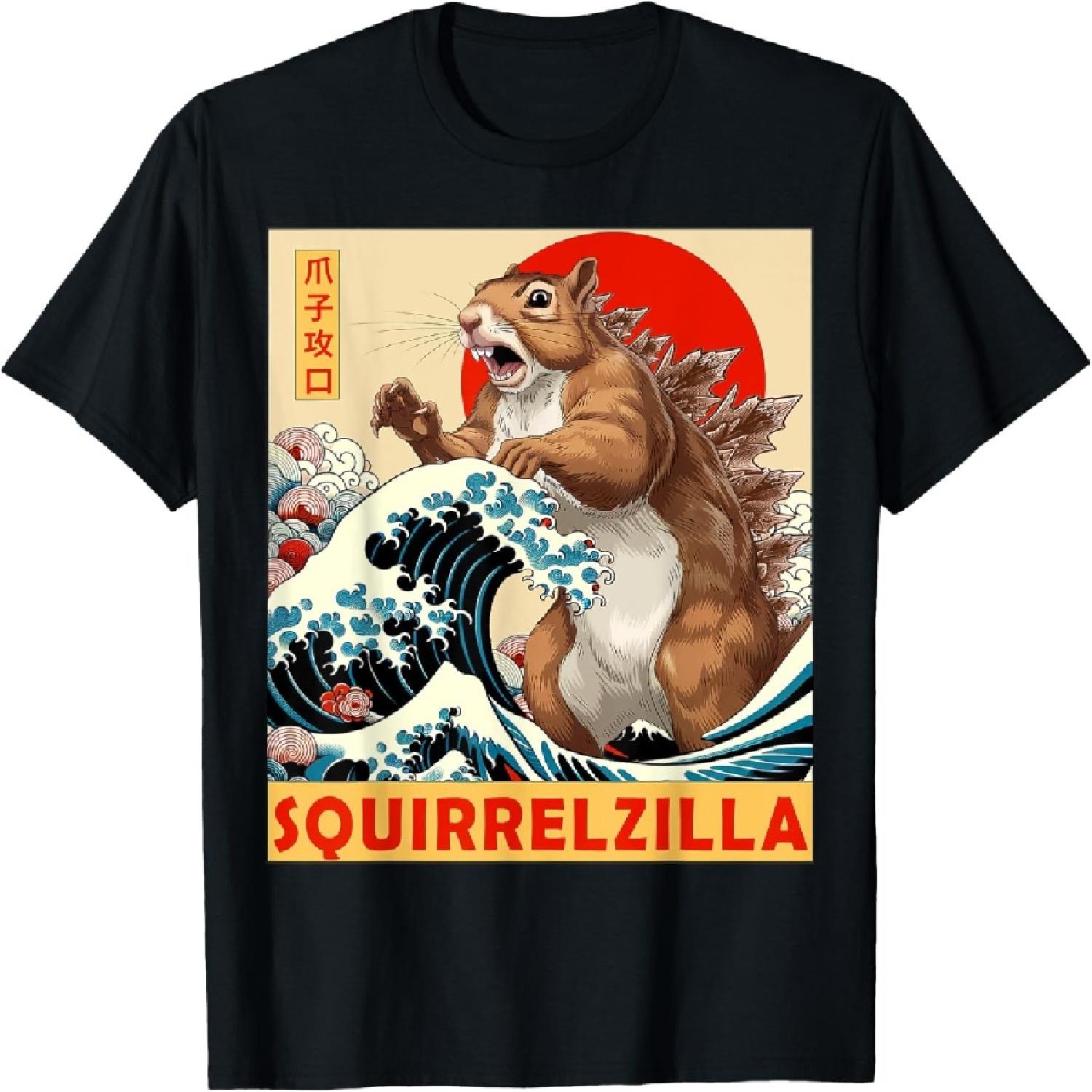 Squirrel Japanese Art Funny Squirrel Gifts For Men Women Kid T-Shirt XXXXXL разноцветный