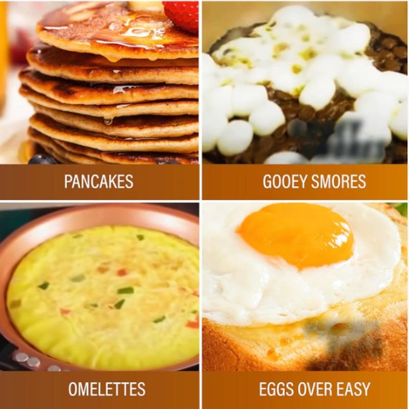 Cake Double Sided Pan Folding Frying Pan Less Fumes Fried Eggs Steak Breakfast Pan