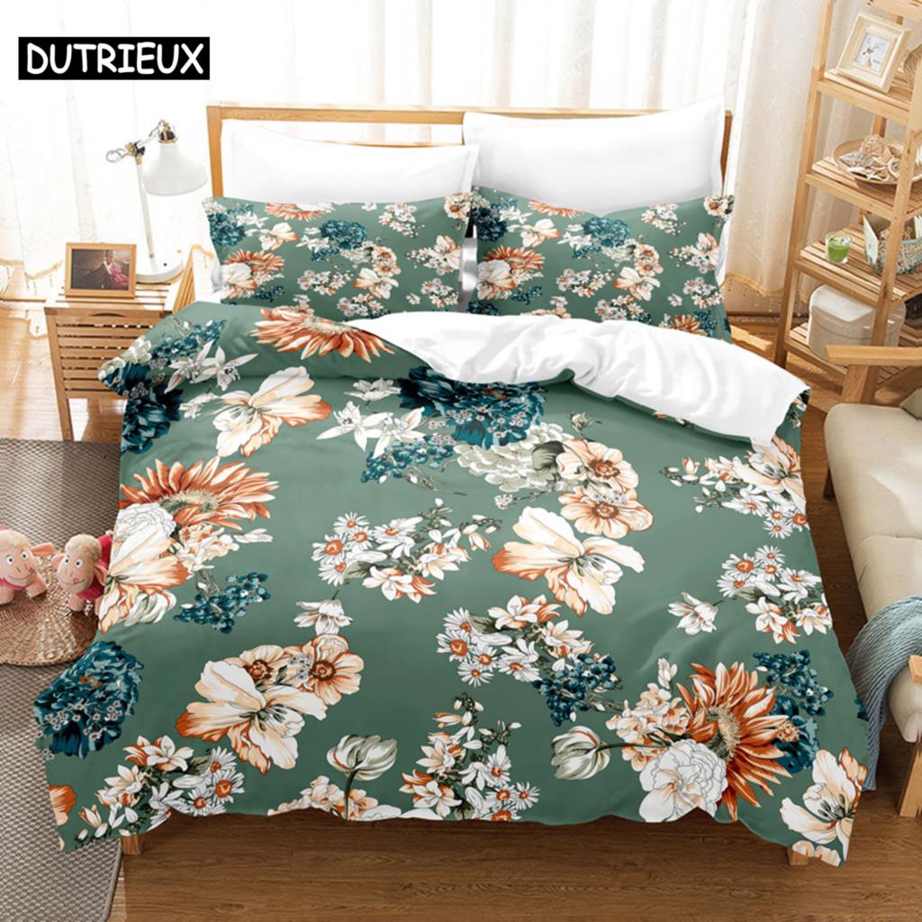 Flower Duvet Cover Set King Size 230X260 Single Double Bed Quilt Covers Pillowcase 3D Queen Bedding Sets Full Twin 2PCS 3PCS New