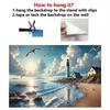2D Coastal Seaside Backdrop, Lighthouse & Seagull Background for Summer Party Decor