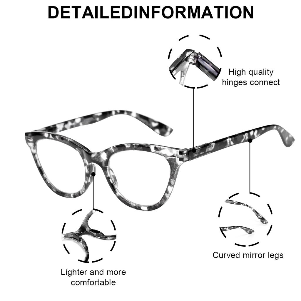 3pcs New Women Reading Glasses Retro Man Cat Eyes Anti Blue Light Eyeglasses Fashion Presbyopia Hyperopia Eyewear