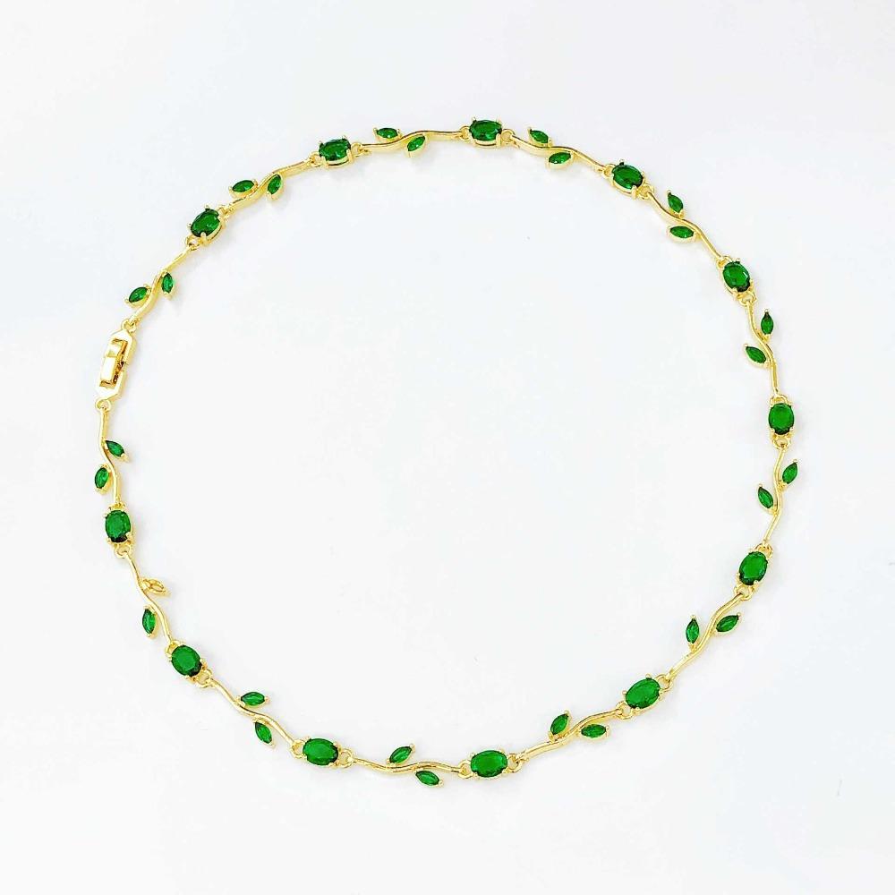 Multicolour Rose Flower Necklace Light Luxury Crystal Leaf Necklace Zircon Necklace Women Girls