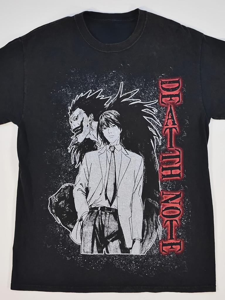 Men's D Death N Note Goat Crew Anime T Shirt Iconic Logo Casual Round Neck Machine Washable All