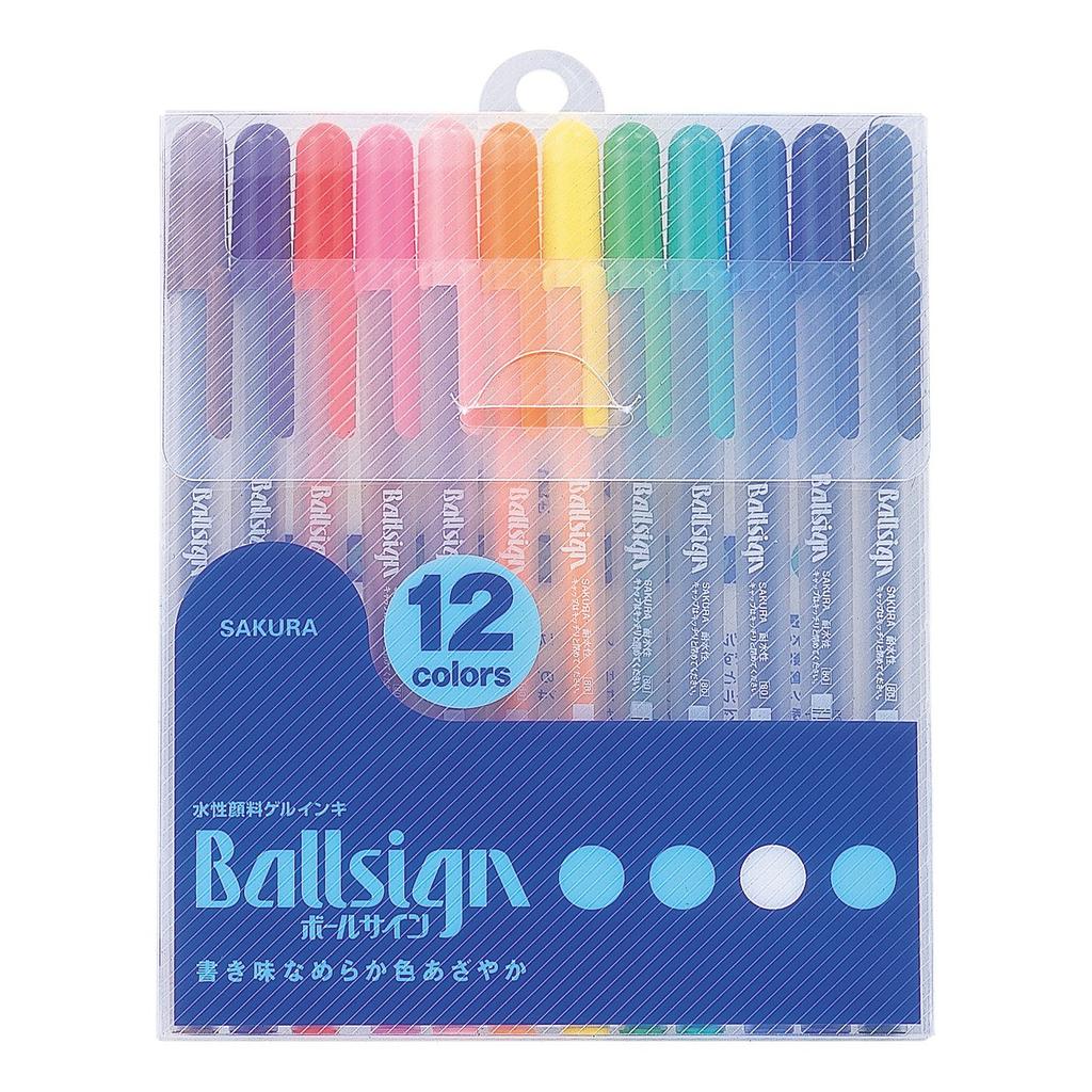 SAKURA Craypas Water-based Ballpoint Pen Set 12 Colors PGB12 - Vibrant & Smooth Writing