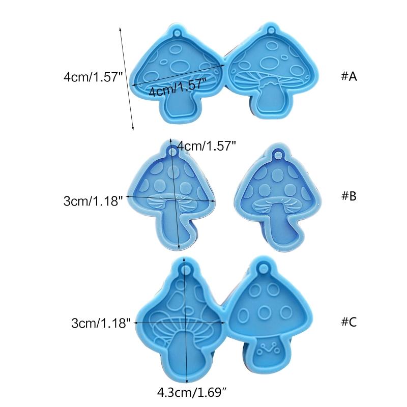 Unique Earring Molds Mushroom Earring Silicone Molds with Hole Resin Casting Molds for DIY Women Fashion Jewellery