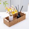 Handwoven Braided Toilet Paper Basket Wood Handle Sundry Storage Basket  Snack