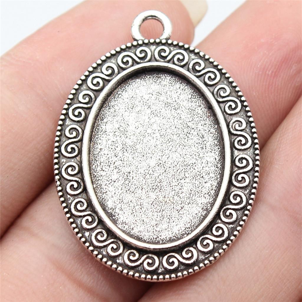 Accessories Parts Fit 18x25mm Oval Glass Cabochon Base Tray Bezel Wedding Jewelry Findings QA039