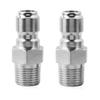 2pcs Pressure Washer Swivel 3/8 Inch NPT Thread High Pressure Washer Fittings 5000PSI Stainless Steel Quick Connector