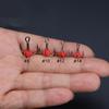 ICERIO 10PCS Lifelike Egg Bead Treble Hooks Glow Ice Fishing High Carbon Steel Sharp Barbed Fishing Hooks for Trout & Salmon
