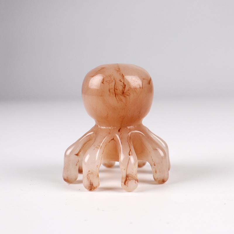 Octopus Head Honey Wax Resin Meridians Head Comb Portable Shoulder Neck Massager Soothing Meridian Massage Comb