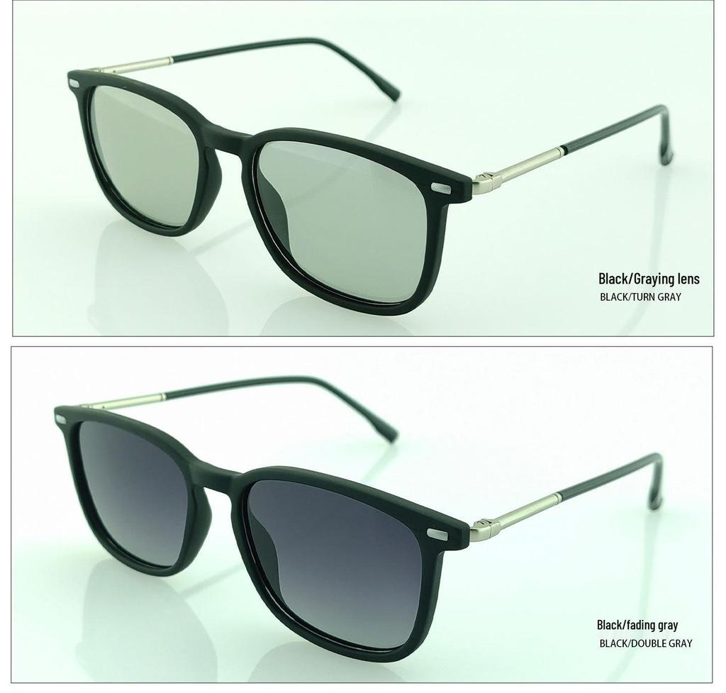 TR Polarized Night Vision Retro Square Sunglasses for Small Faces, High-End Korean Style with UV Protection