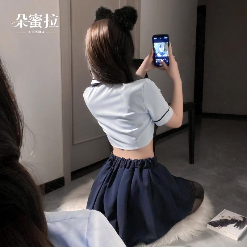 Sex Underwear Vitality Short Shirt Waist Pleated College Suit Sexy Pure Desire Uniform Temptation F