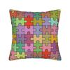 Rainbow Autism Awareness Puzzle Seamless Pattern Pillow Cover  Design Cushion Cover Funny Pillow Case For Office Car Home Decor