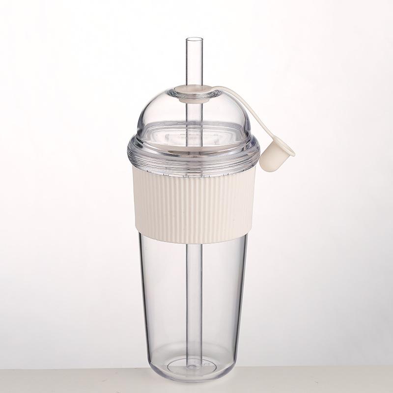 630ML Large Capacity Household Juice Cup Straw Milk Cup Coffee Milk Tea Cup Ins Feng Shui Cup Office Worker Juice Cup
