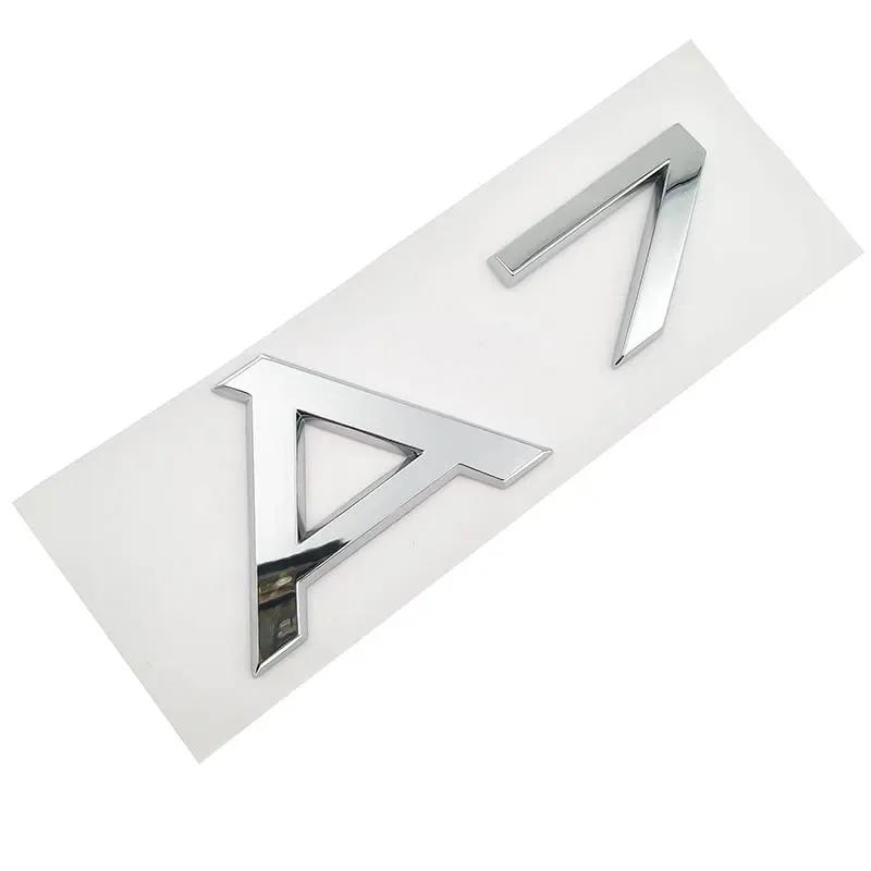 For Audi RS3 Letter Number Chrome Emblem for Audi Car Trunk Discharge Capacity Badge Sticker 1.8T 2.0T 3.0T 3.2 3.6 4.2 A3 A5 A7 A4L A6L A8L