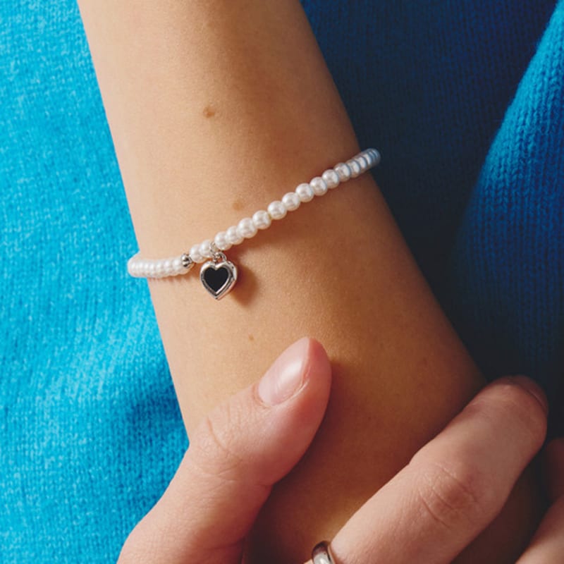 

noonoo fingers Amy Pearl Bracelet WHITE GOLD