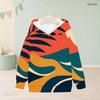 Girls Long Sleeve Hooded Pullover Cartoon Avocado Printed White Casual Sweatshirt