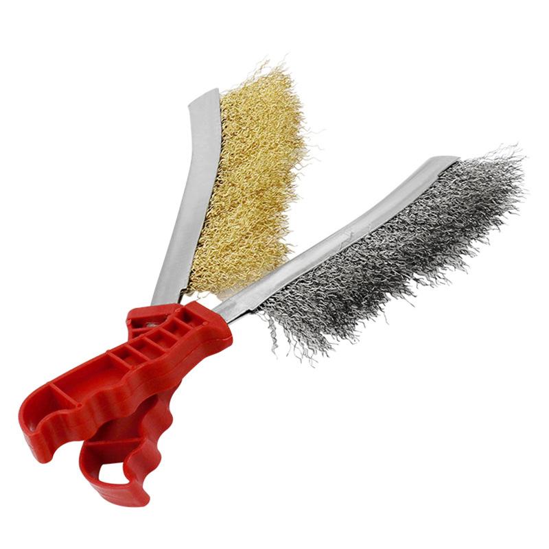 Multifunctional Wire Brush Copper Plated Stainless Steel Brush Cleaning Brush Metal Rust Removal Brush For Cleaning Bbq Grill