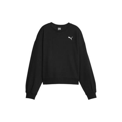 Logo Print Sportlich Lässiges Rundhals-Sweatshirt Damen Sweatshirt Schwarz 679598-01