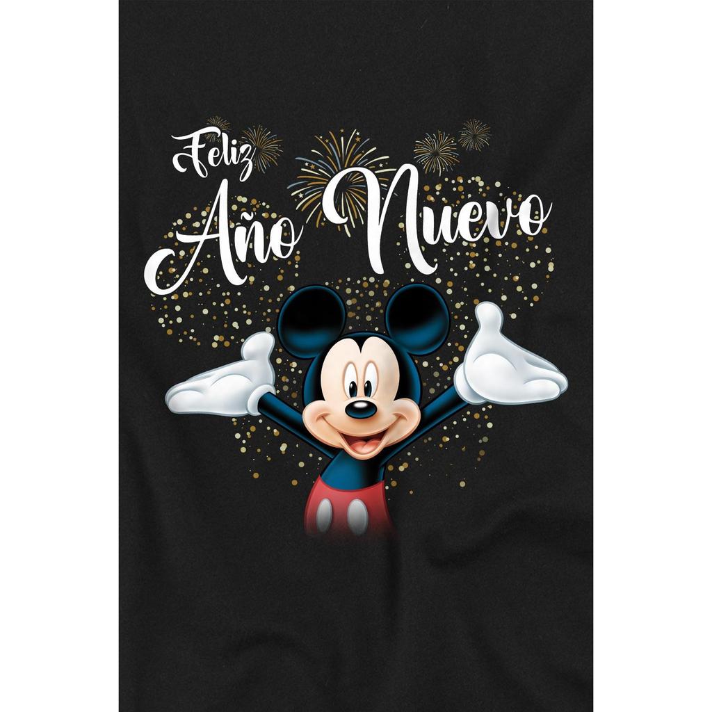 Disney Mens Spanish Mickey Mouse Fireworks New Year T-Shirt