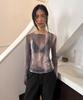 Daiaegeuneol Smudged See Through Top (Grey)