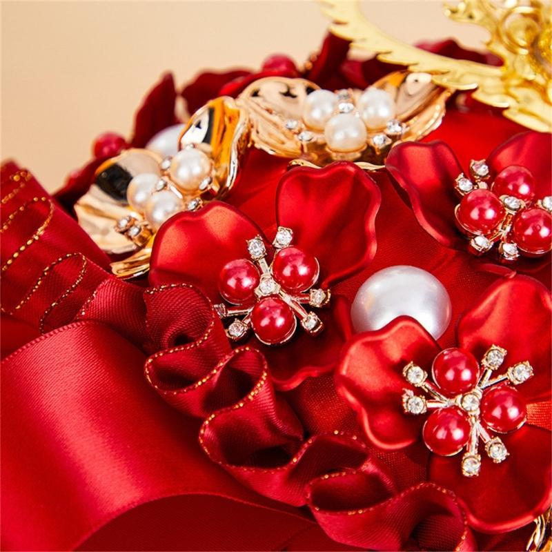Elegant Chinese Wedding Bridal Bouquets Traditional Modern Design Artificial Flower For Bride Ceremony