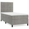3142995 vidaXL Divan Bed and Mattress Light Grey 90x190 Cm Velvet