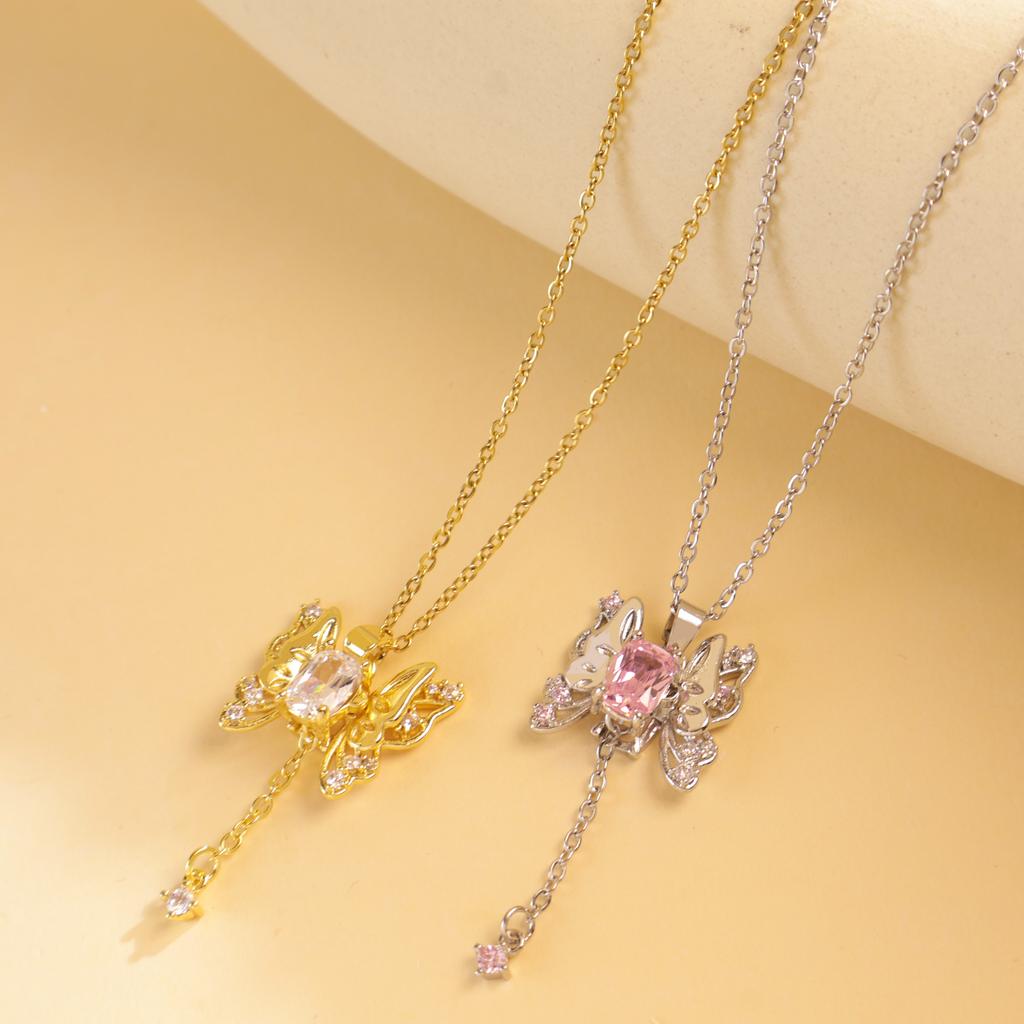 Necklace Female Design Sense Butterfly Pull Necklace Niche Light Luxury High Sense Versatile Accessories