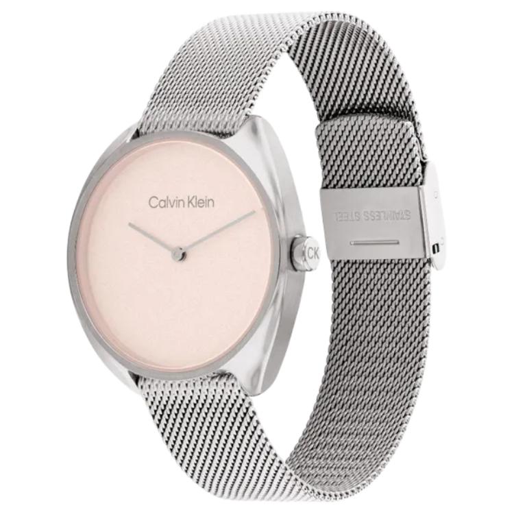 Calvin Klein Quartz Watch Stainless Steel Strap 34Mm Pink Dial 30M Water Resistant Women watches 25200269