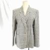 / Checked Pattern Silk & Wool Tailored Jacket [Women's M / Black & White] Aquascutum(USED)
