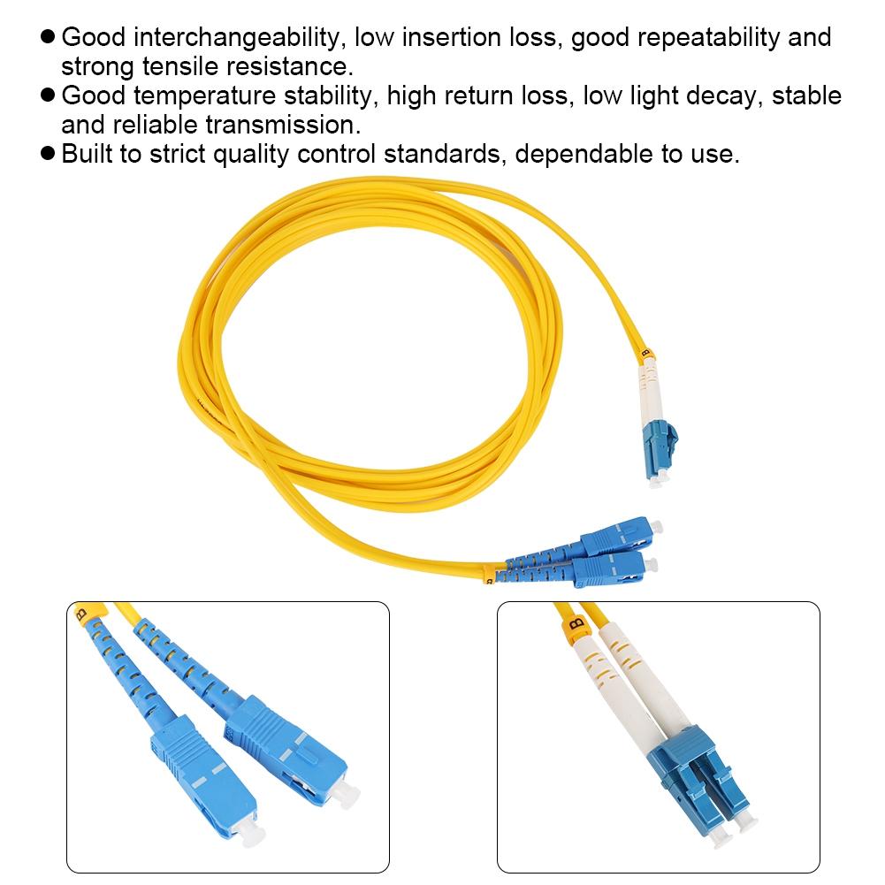 9.8ft SC LC Fiber Optic Patch Cord PVC Singlemode Jumper Cable for Network  less than br more than