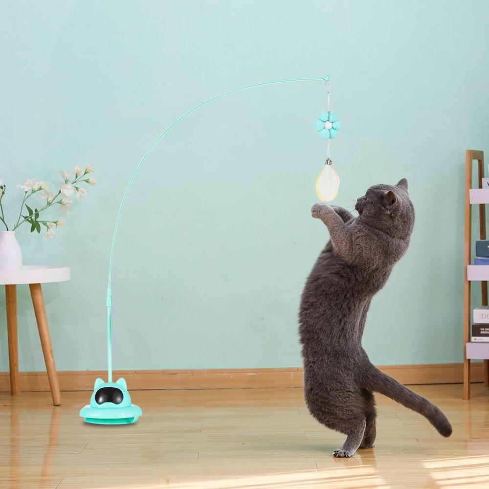 Suction Cat Wand Toy Teaser Toy For Indoor Cats Interactive Cat Spring Toy Kitten Wand Toys Cat Teaser Catcher Stick Toy For