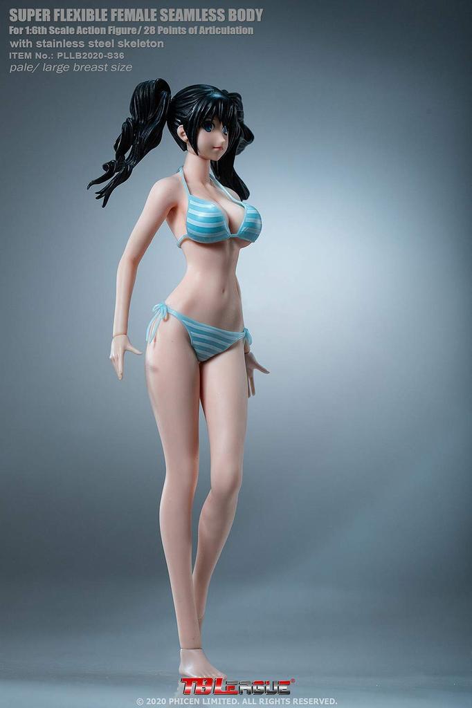 OBEST TBLeague Figure 2D Girl Body Super Flexible Seamless White Skin Head 1/6 PLLB2020-S36A (S36A Included)