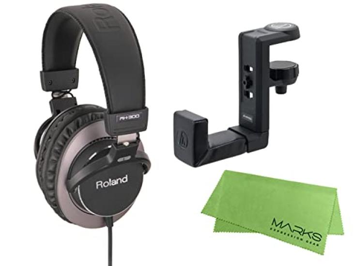 

Roland Stereo monitor headphones headphone hanger set original cloth - RH-300 + AT-HPH300 [Marks included] чорний