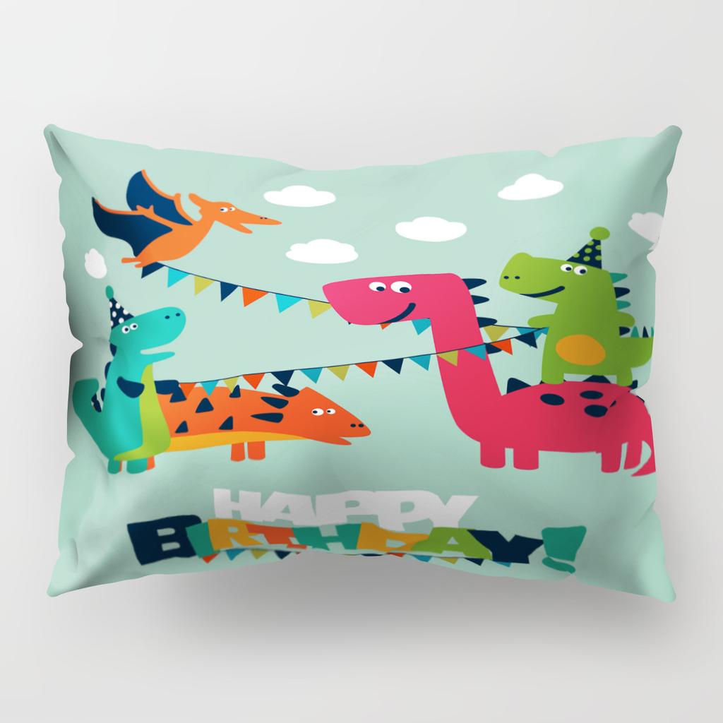 Cartoon Dinosaur Pillowcase Cute Children's Room Cushion Cover Car Sofa Cushion Cover Children's Birthday Gift
