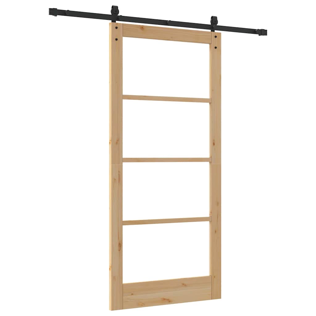 ORKDAL Sliding Door Natural and Black 93 x 202 cm