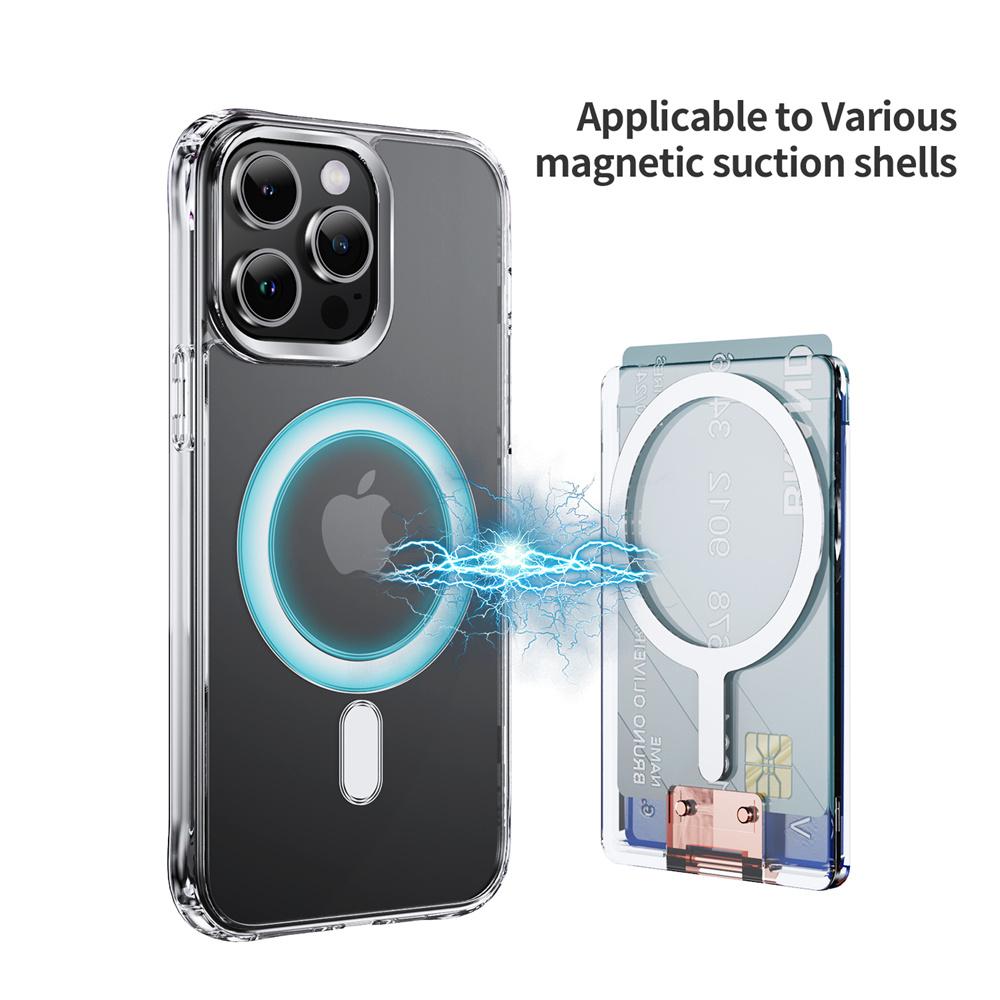 Transparent Magnetic For Magsafe Wallet Case For iPhone 17 16 15 14 13 Pro Max Cover For Samsung S24 S25 Ultra Slot Card Holder