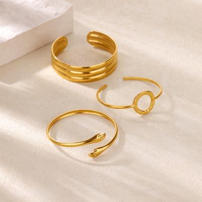 Hot-selling Smooth Hug Geometric Bracelet Electroplated Gold Does Not Fade Opening Women's Personality Fashion Jewelry