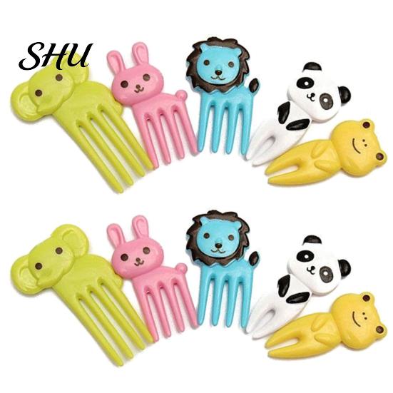 10 Stück Kind Kind Cartoon Tier Lebensmittel Obst Spieß Gabel Bento Lunchbox Deko Teile